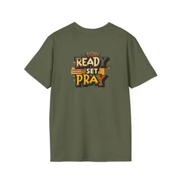 READY SET PRAY w/ Picture On Back Unisex Softstyle T-Shirt TM - Image 8
