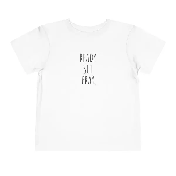 READY SET PRAY Toddler Short Sleeve Tee Black Letters TM - Image 4