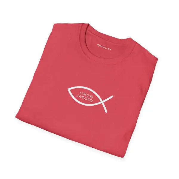 LIVE GOD LIVE GOOD Unisex Softstyle T-Shirt White Letters TM - Image 8