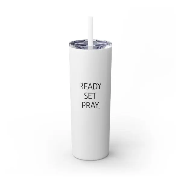 Cup Skinny Tumbler with Straw, 20oz READY SET PRAY TM - Image 19