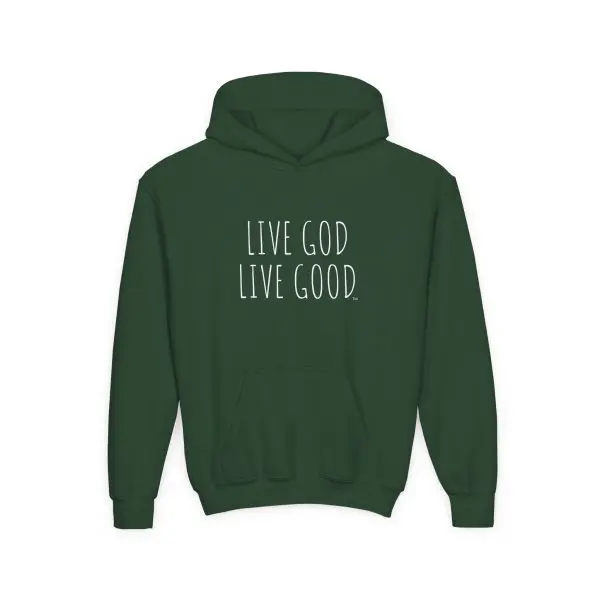 Heavy Blend Kids Hooded Sweatshirt LIVE GOD LIVE GOOD TM - Image 3