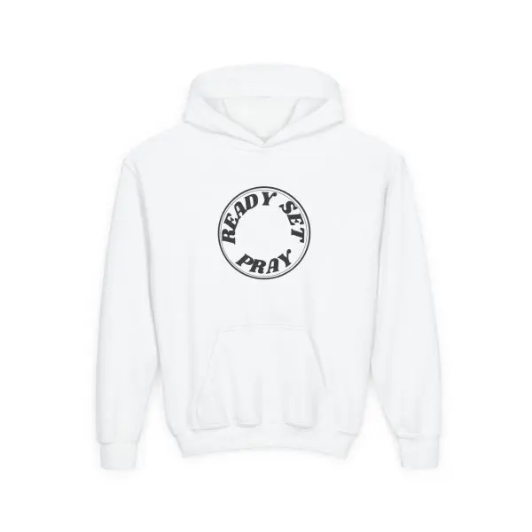 Heavy Blend Kids Hooded Sweatshirt READY SET PRAY TM - Image 3