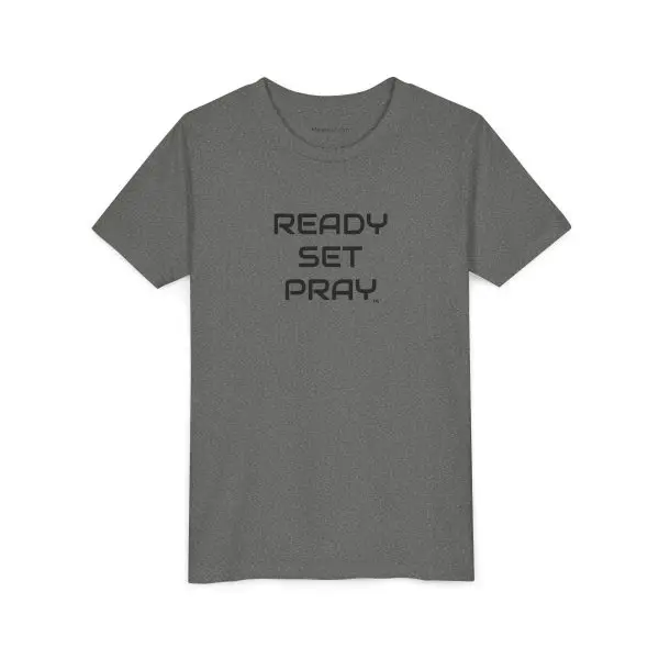 READY SET PRAY Youth Short Sleeve Tee Black Letters TM - Image 9