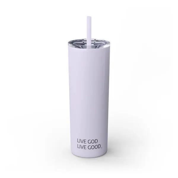 Cup Skinny Tumbler with Straw, 20oz LIVE GOD LIVE GOOD TM - Image 11