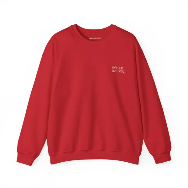 Unisex Heavy Blend Crewneck Sweatshirt LIVE GOD LIVE GOOD TM - Image 8
