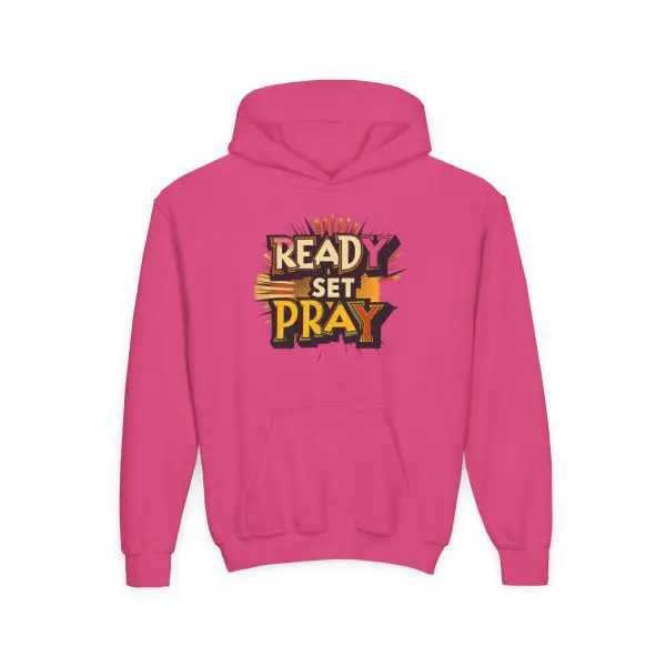 Heavy Blend Kids Hooded Sweatshirt READY SET PRAY TM - Image 13