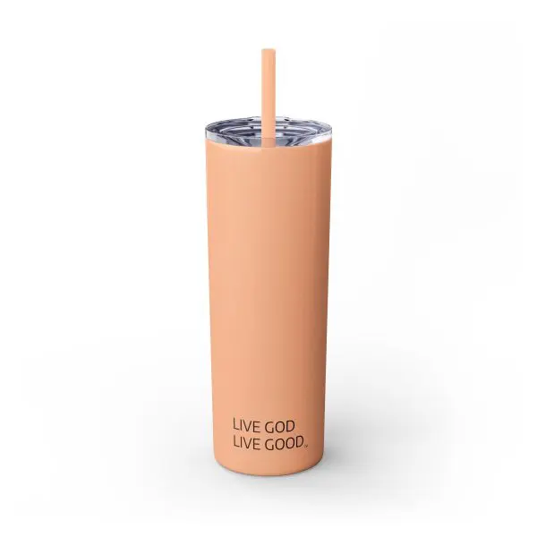 Cup Skinny Tumbler with Straw, 20oz LIVE GOD LIVE GOOD TM - Image 5