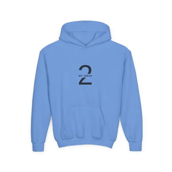 Heavy Blend Kids Hooded Sweatshirt My Jesus 2 Logo TM - Image 3