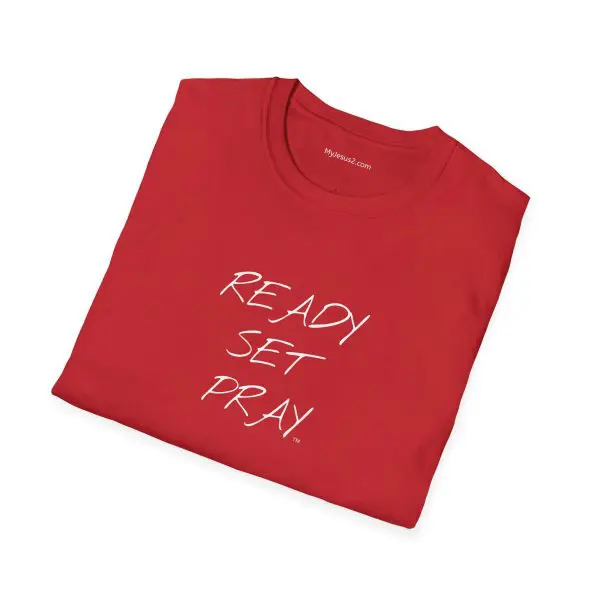 READY SET PRAY Unisex Softstyle T-Shirt White Letters TM - Image 14