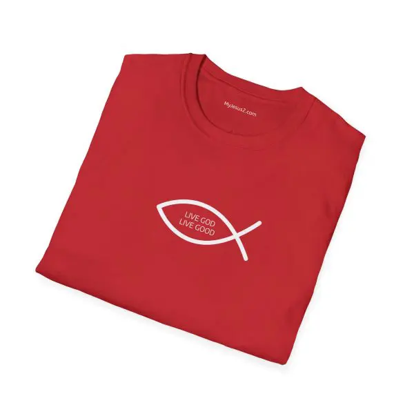 LIVE GOD LIVE GOOD Unisex Softstyle T-Shirt White Letters TM - Image 4