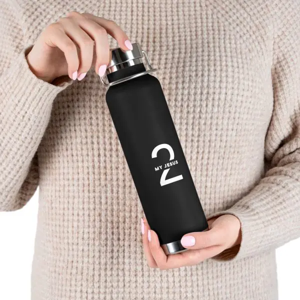 Copper Vacuum Insulated Bottle, 22oz My Jesus 2 Logo TM - Image 2