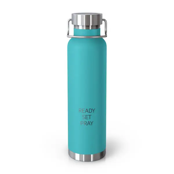 Copper Vacuum Insulated Bottle, 22oz READY SET PRAY Black Letters TM - Image 5