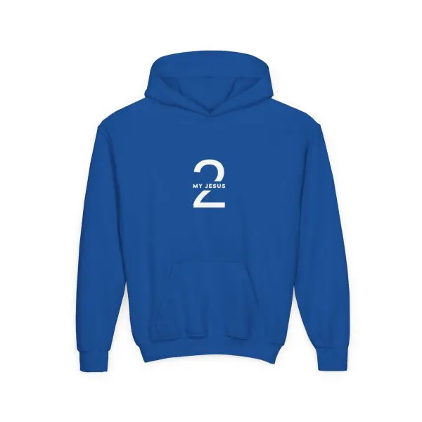 Heavy Blend Kids Hooded Sweatshirt My Jesus 2 Logo TM - Image 7