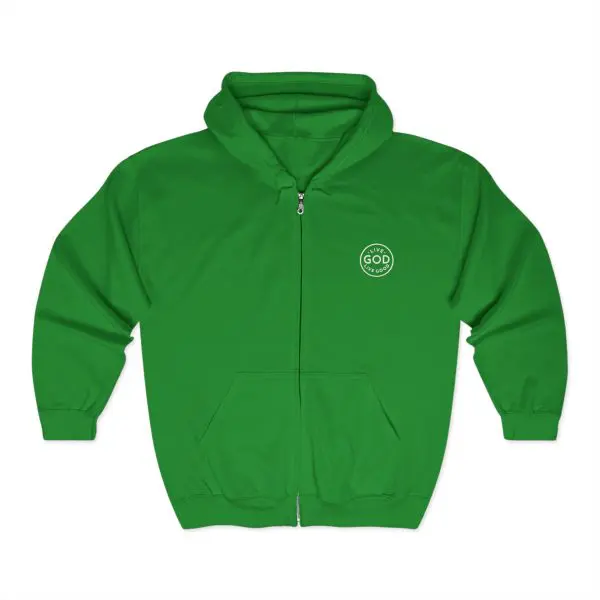 Unisex Blend Heavy Full Zip Hooded Sweatshirt LIVE GOD LIVE GOOD TM - Image 13