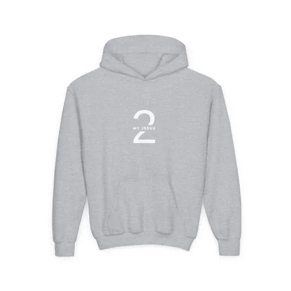 Heavy Blend Kids Hooded Sweatshirt My Jesus 2 Logo TM - Image 2