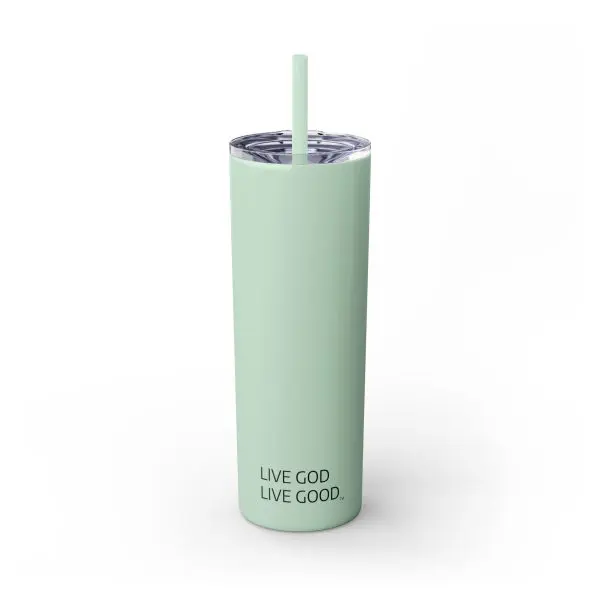 Cup Skinny Tumbler with Straw, 20oz LIVE GOD LIVE GOOD TM - Image 21