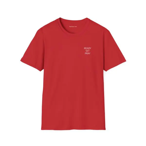 READY SET PRAY w/ Picture On Back Unisex Softstyle T-Shirt TM - Image 17