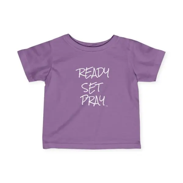 Infant Fine Jersey Tee READY SET PRAY White Letters TM - Image 13