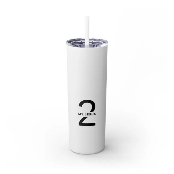 Cup Skinny Tumbler with Straw, 20oz My Jesus 2 TM - Image 4