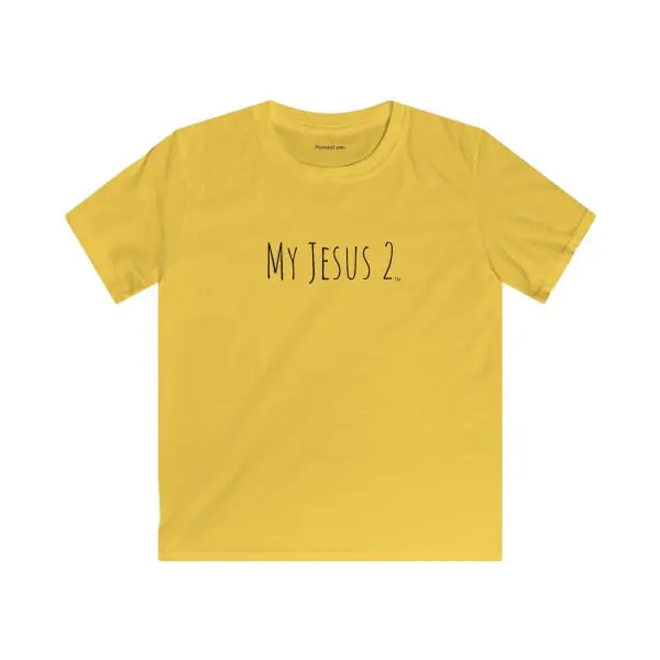 My Jesus 2 Kids Softstyle Tee Black Letters TM - Image 2