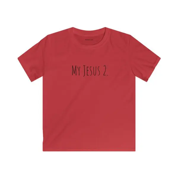 My Jesus 2 Kids Softstyle Tee Black Letters TM - Image 5