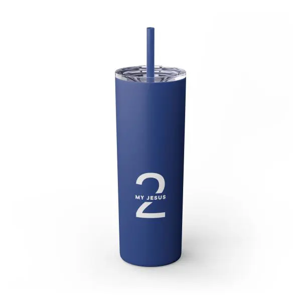 Cup Skinny Tumbler with Straw, 20oz My Jesus 2 TM - Image 28