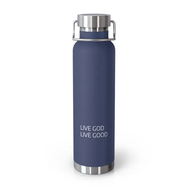 Copper Vacuum Insulated Bottle, 22oz LIVE GOD LIVE GOOD White Letters TM - Image 7
