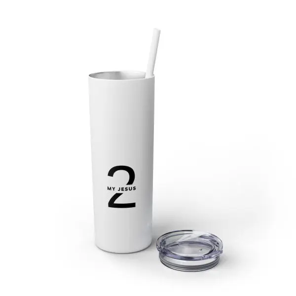 Cup Skinny Tumbler with Straw, 20oz My Jesus 2 TM - Image 5