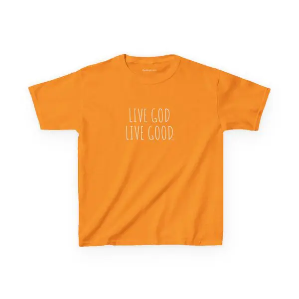 LIVE GOD LIVE GOOD Kids Heavy Cotton Tee White Letters TM - Image 3