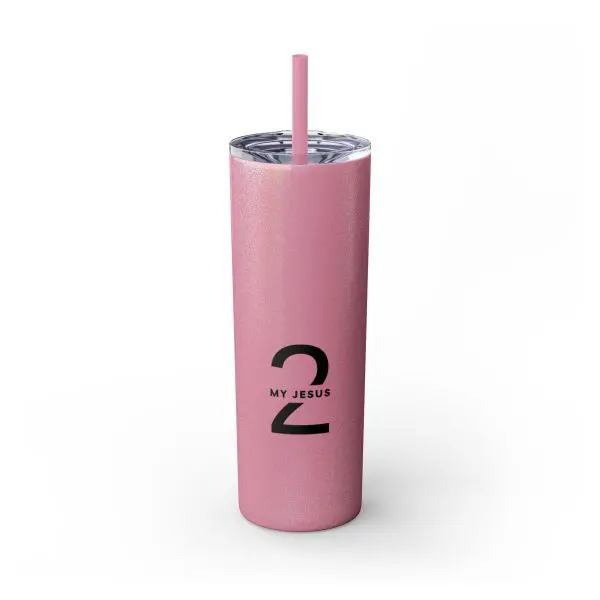 Cup Skinny Tumbler with Straw, 20oz My Jesus 2 TM - Image 34