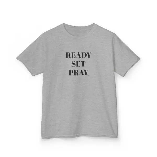 READY SET PRAY Kids Heavy Cotton Tee Black Letters TM - Image 7