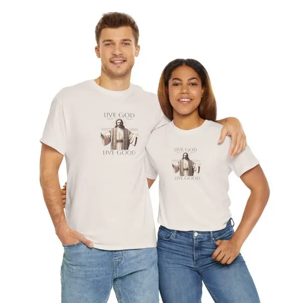 LIVE GOD LIVE GOOD Unisex Heavy Cotton Tee TM - Image 8