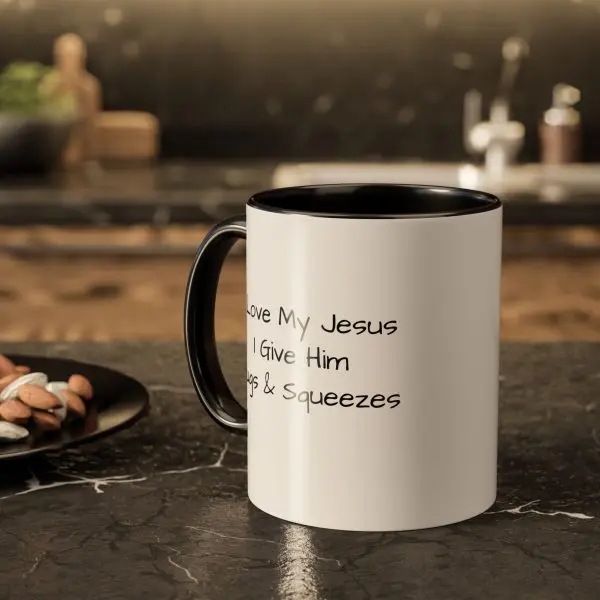 Colorful Mugs, 11oz I Love My Jesus I Give Him Hugs & Squeezes TM - Image 2