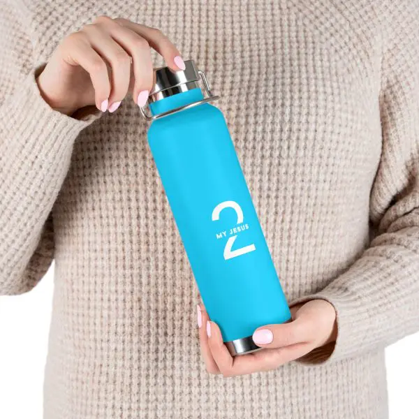 Copper Vacuum Insulated Bottle, 22oz My Jesus 2 Logo TM - Image 12
