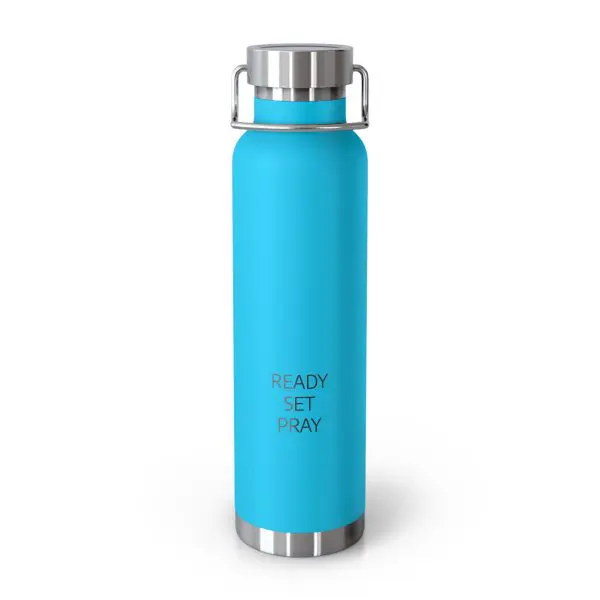 Copper Vacuum Insulated Bottle, 22oz READY SET PRAY Black Letters TM - Image 6