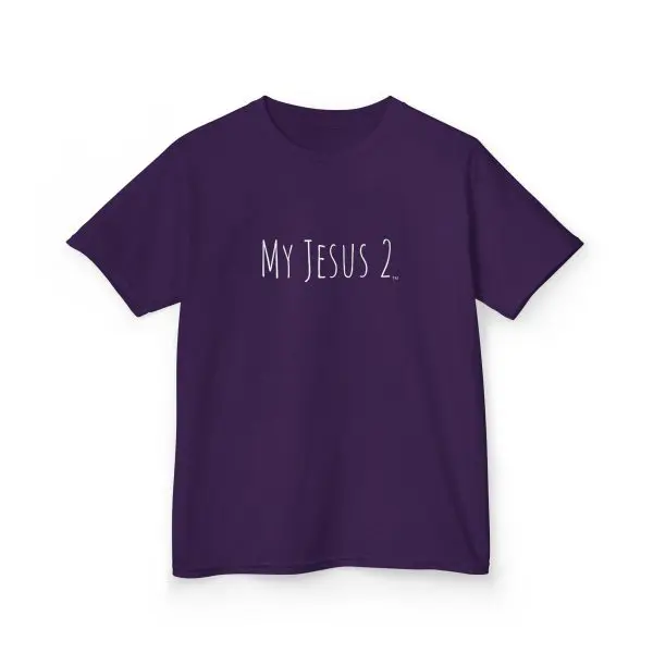 My Jesus 2 Kids Heavy Cotton Tee White Letters TM - Image 8