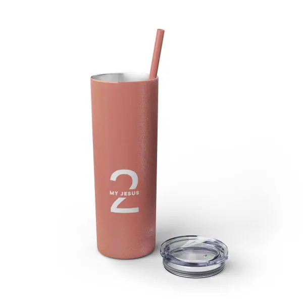 Cup Skinny Tumbler with Straw, 20oz My Jesus 2 TM - Image 5