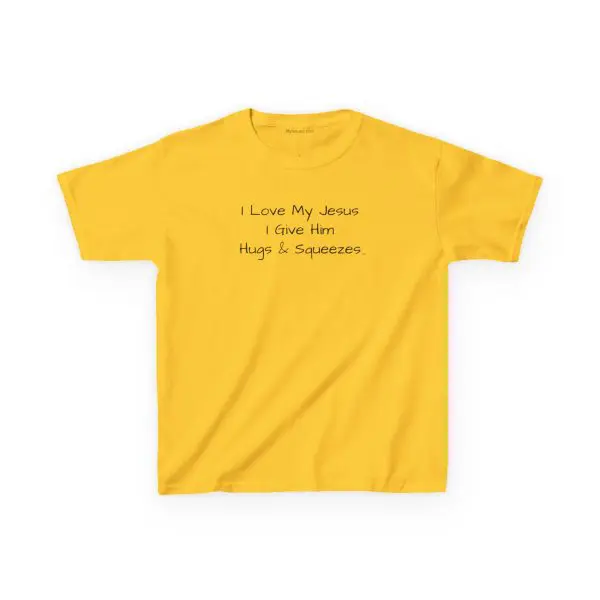 I Love My Jesus I Give Him Hugs & Squeezes Kids Heavy Cotton TM - Image 10