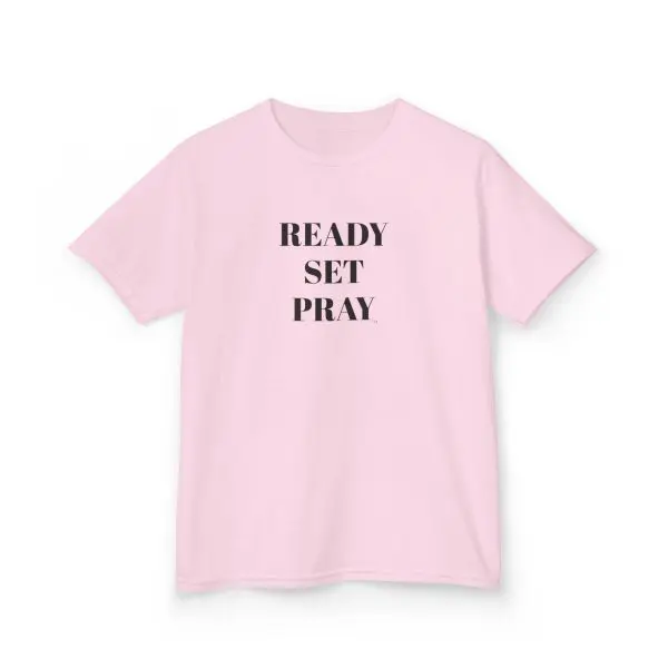 READY SET PRAY Kids Heavy Cotton Tee Black Letters TM - Image 5