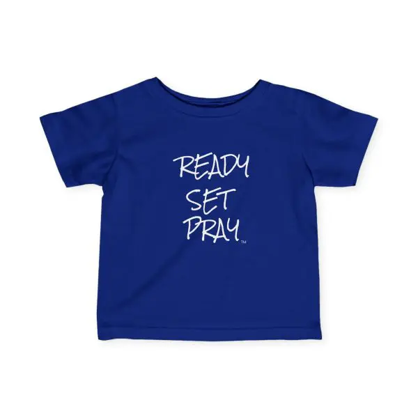 Infant Fine Jersey Tee READY SET PRAY White Letters TM - Image 9