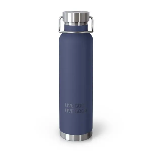 Copper Vacuum Insulated Bottle, 22oz LIVE GOD LIVE GOOD Black Letters TM - Image 7