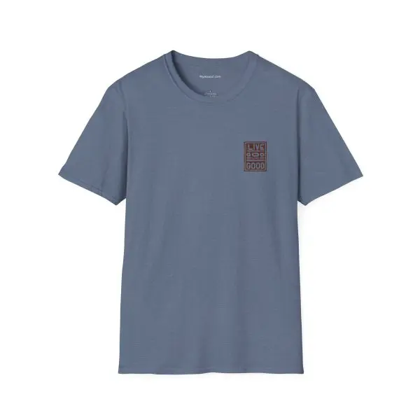LIVE GOD LIVE GOOD w/ Picture On Back Unisex Softstyle T-Shirt TM - Image 13