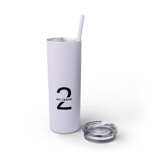 Cup Skinny Tumbler with Straw, 20oz My Jesus 2 TM - Image 32