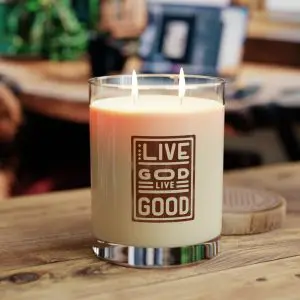 Scented Candle - Full Glass, 11oz LIVE GOD LIVE GOOD TM