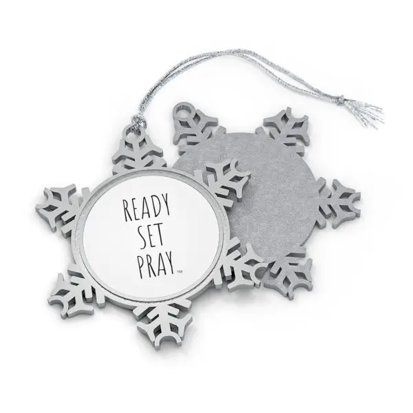 Pewter Snowflake Ornament READY SET PRAY TM