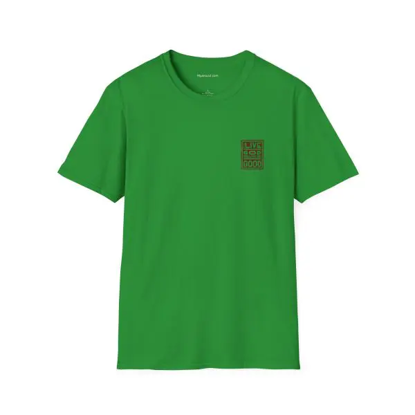 LIVE GOD LIVE GOOD w/ Picture On Back Unisex Softstyle T-Shirt TM - Image 9