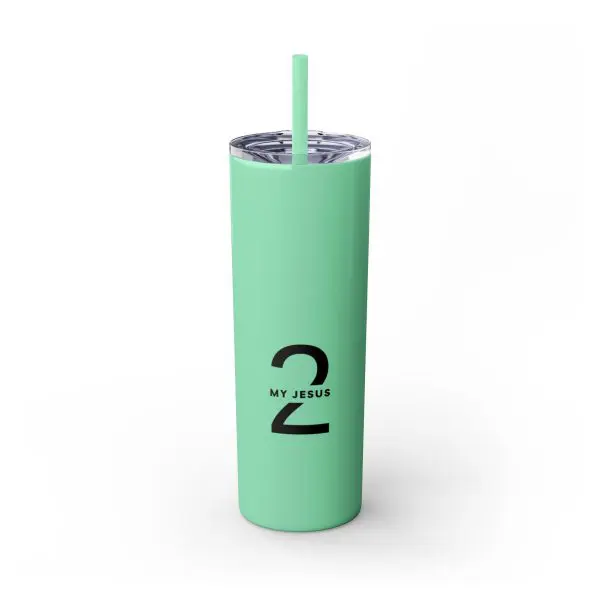 Cup Skinny Tumbler with Straw, 20oz My Jesus 2 TM - Image 25