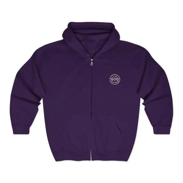 Unisex Blend Heavy Full Zip Hooded Sweatshirt LIVE GOD LIVE GOOD TM - Image 19