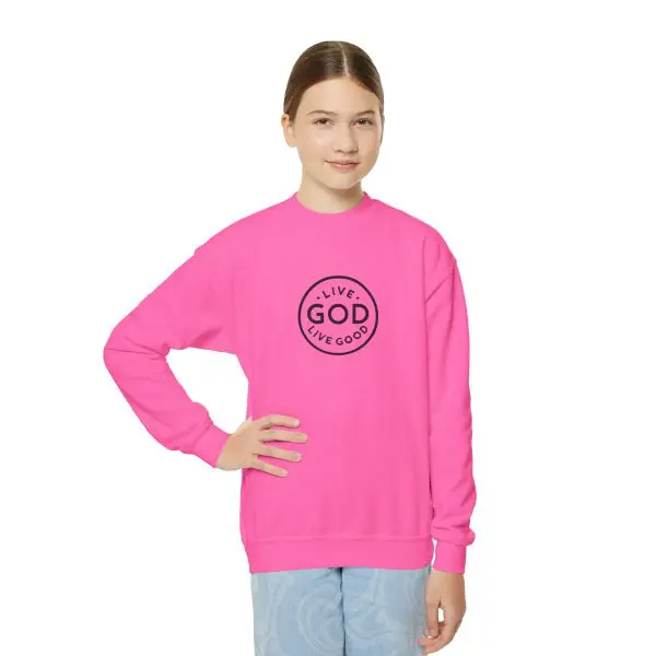Heavy Kids Crewneck Sweatshirt LIVE GOD LIVE GOOD TM - Image 6