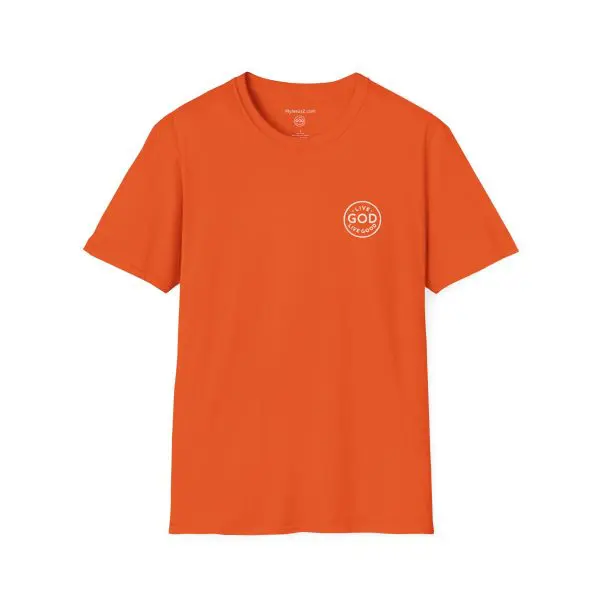 LIVE GOD LIVE GOOD w/ Picture On Back Unisex Softstyle T-Shirt TM - Image 3